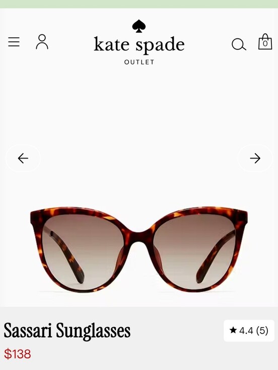 Kate Spade Sassari Tortoiseshell Sunglasses.